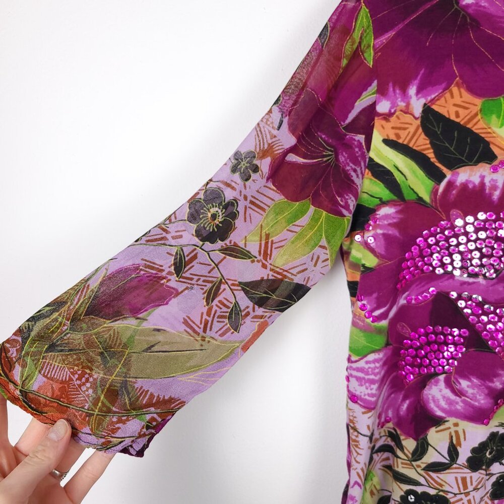 Vintage Embellished Patchwork Top - image 3